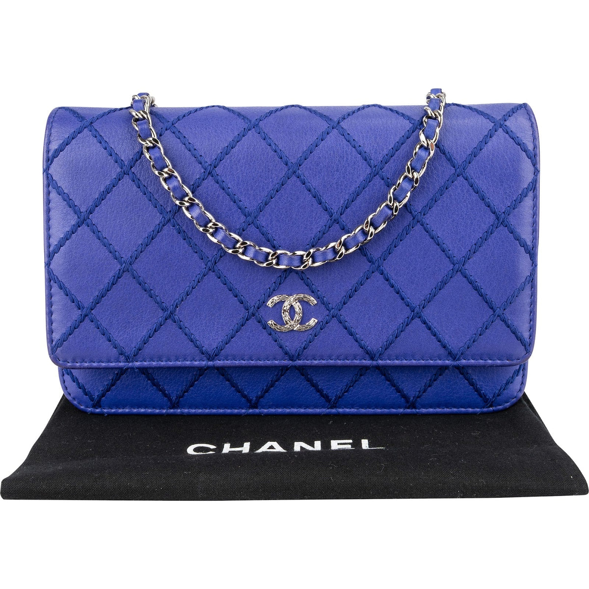 Chanel Surpique Stitched Calfskin Wallet on Chain Crossbody Bag