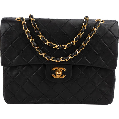 Chanel Quilted Lambskin Medium 24K Gold Double Flap Shoulder Bag