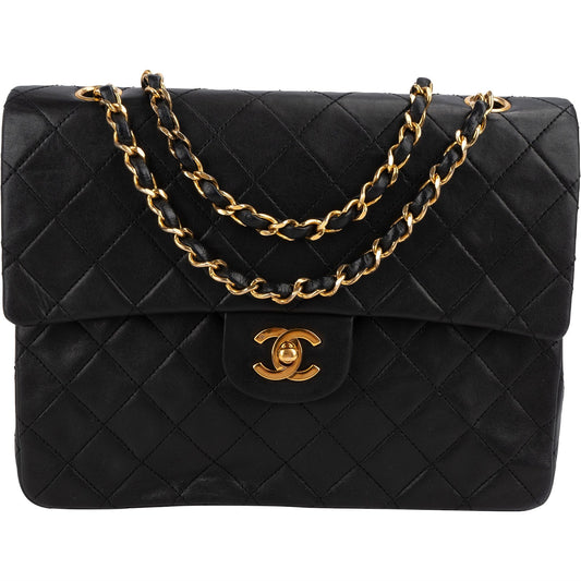 Chanel Quilted Lambskin Medium 24K Gold Double Flap Shoulder Bag