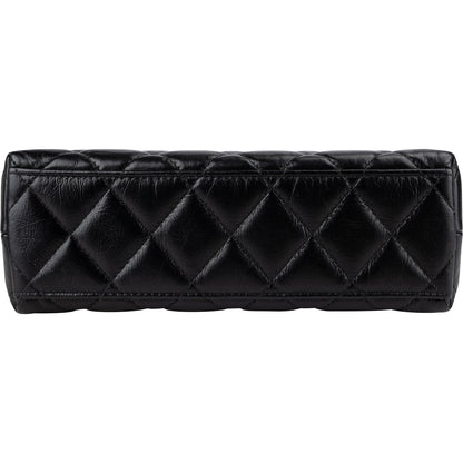 Chanel  Quilted Lambskin Kelly Top Handle Small Crossbody Handbag