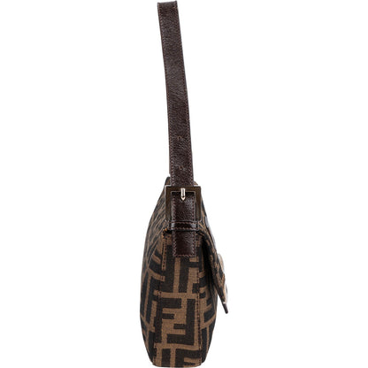 Fendi Monogram Zucca Baguette Shoulder Bag