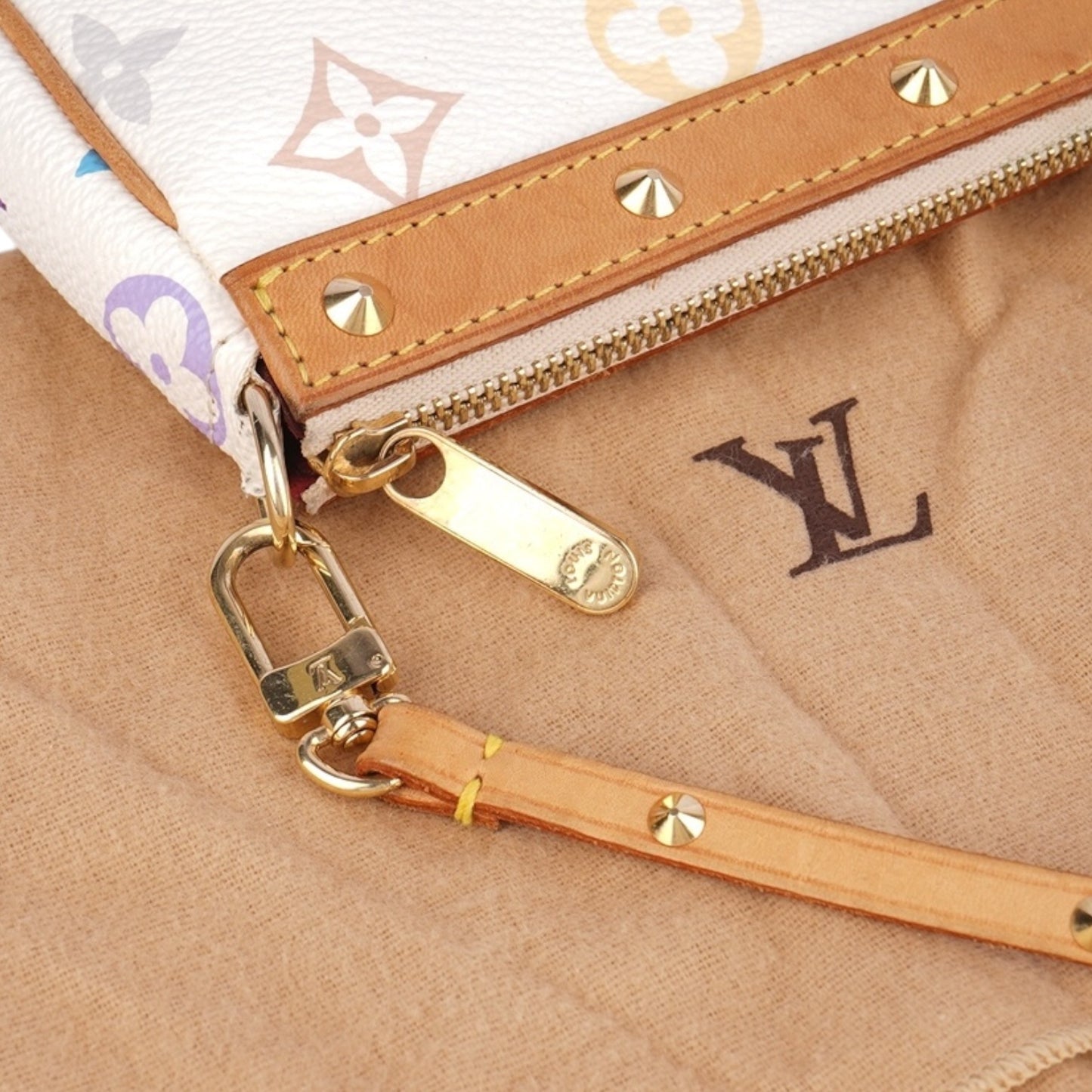 Louis Vuitton Monogram Canvas Murakami Multicolor Studded Pochette Accessoires Handbag