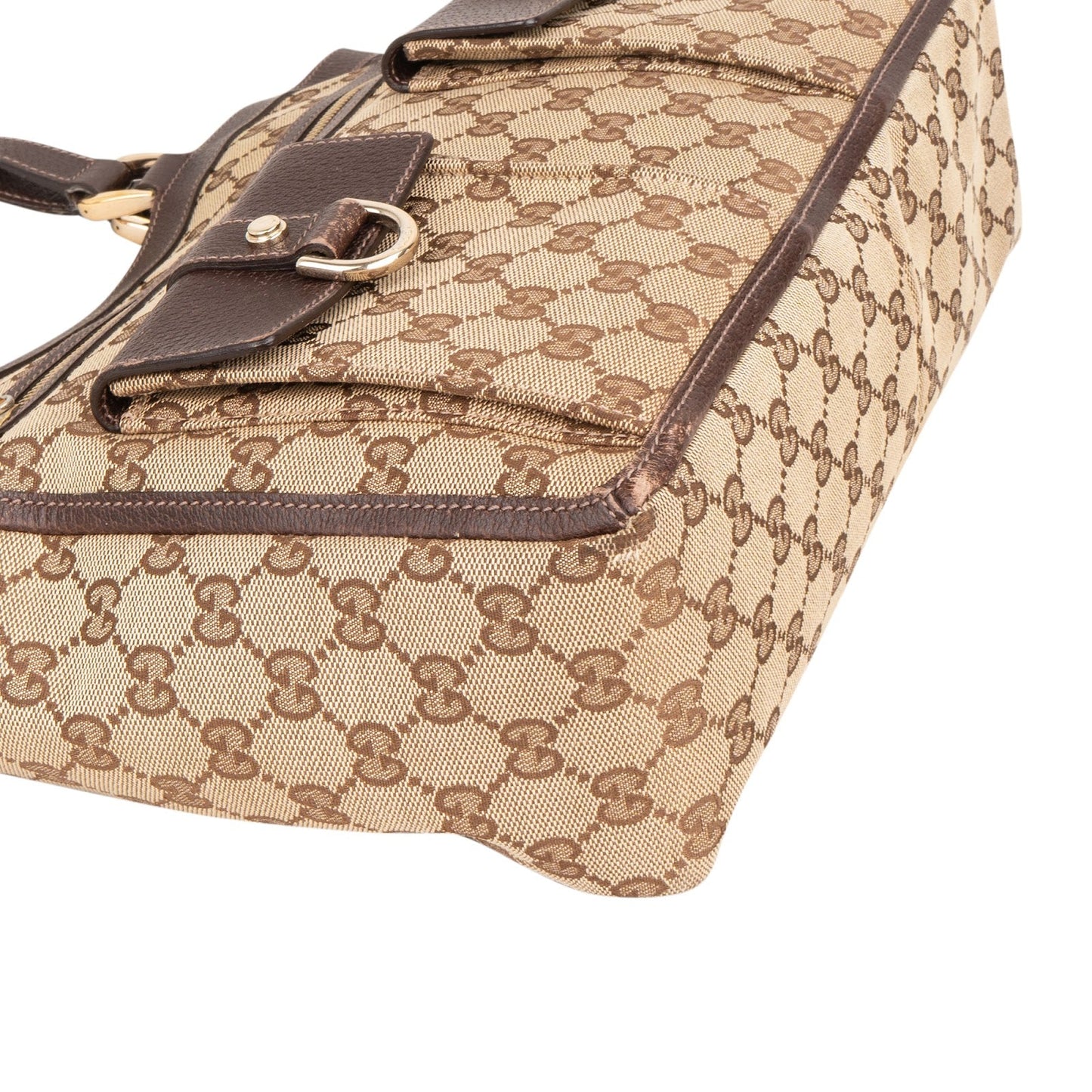 Gucci Monogram GG Canvas Abbey Double Pocket Tote Shoulder Bag
