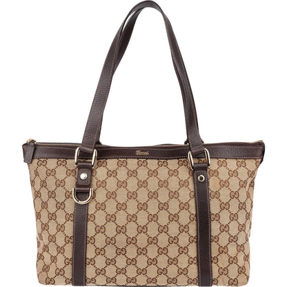 Gucci Monogram GG Canvas Abbey Tote Shoulder Bag