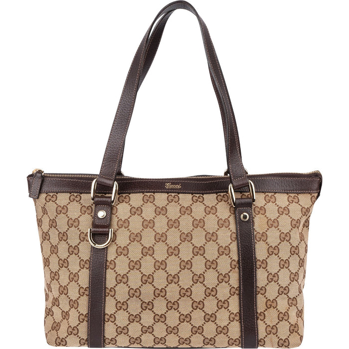 Gucci Monogram GG Canvas Abbey Tote Shoulder Bag