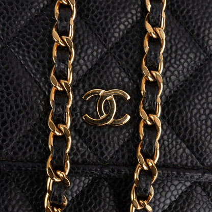 Chanel Quilted Caviar Leather Wallet On Chain Crossbody Bag