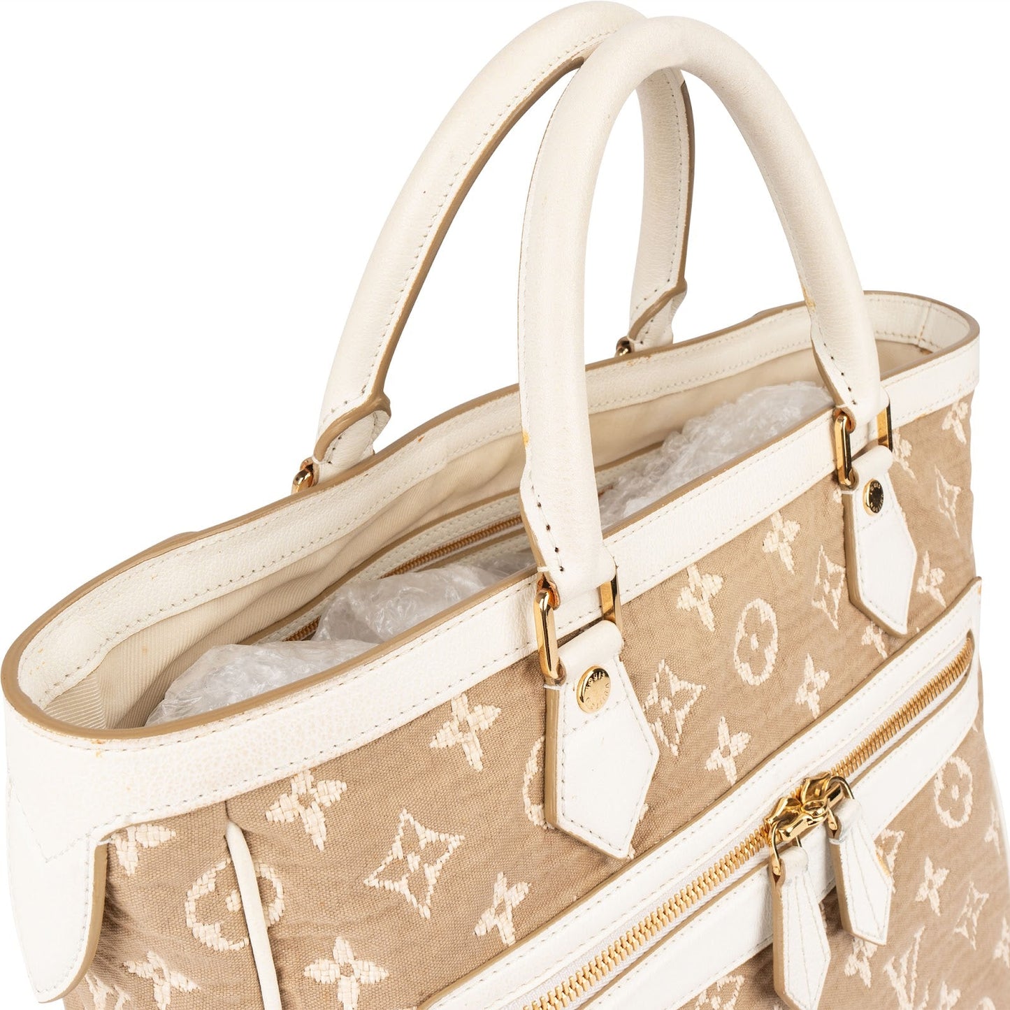 Louis Vuitton Denim Monogram Cabas Sabbia MM Handbag