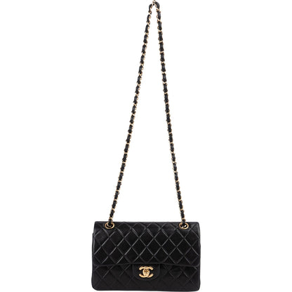 Chanel Quilted Lambskin 24K Gold Small Double Flap Shoulder Bag