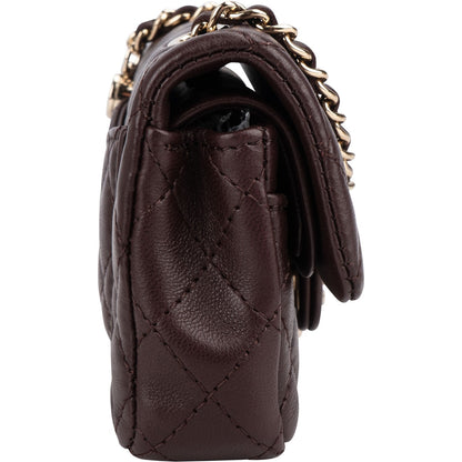 Chanel Quilted Lambskin Extra Mini Miniatur Double Flap Pendant Bag