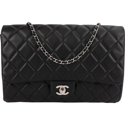 Chanel Quilted Lambskin Palladium Single Flap Shoulder Bag