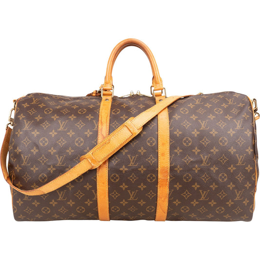 Louis Vuitton Monogram Canvas Keepall 55 Bandoulière Travel Bag