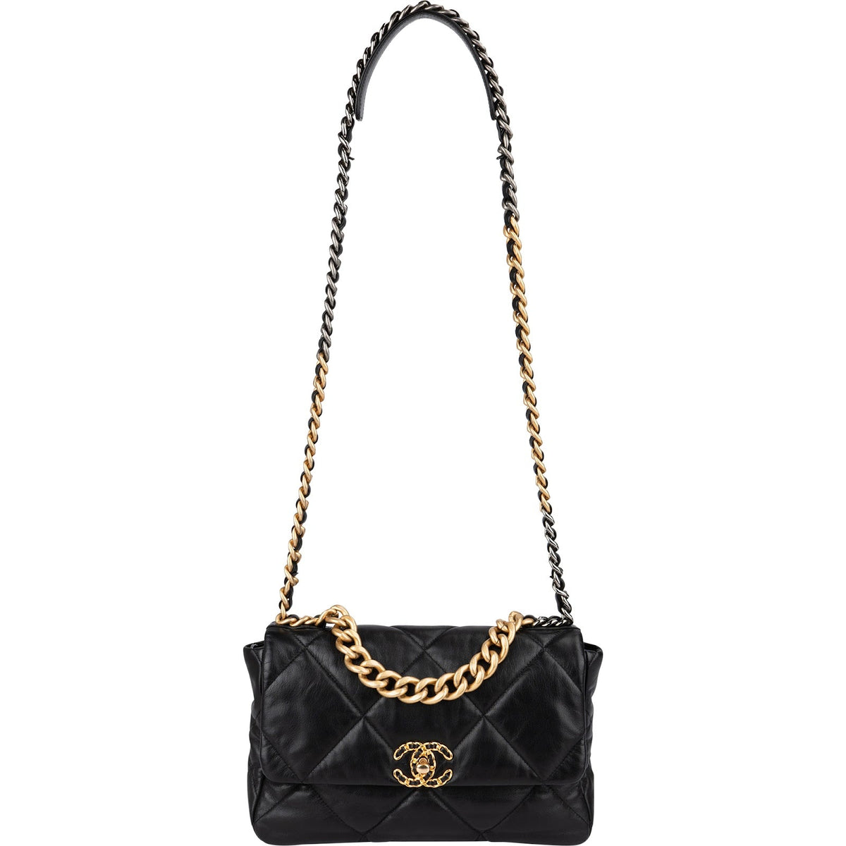 Chanel 19 Quilted Lambskin Single Flap Crossbody Bag Large