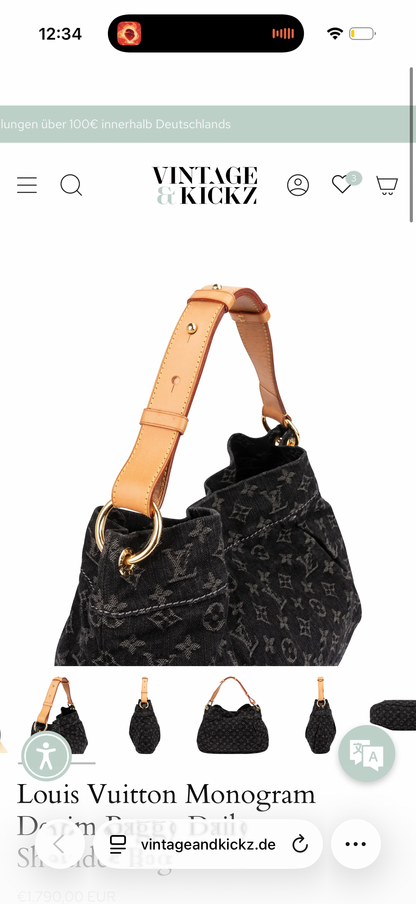 Louis Vuitton Monogram Denim Baggy Daily Shoulder Bag