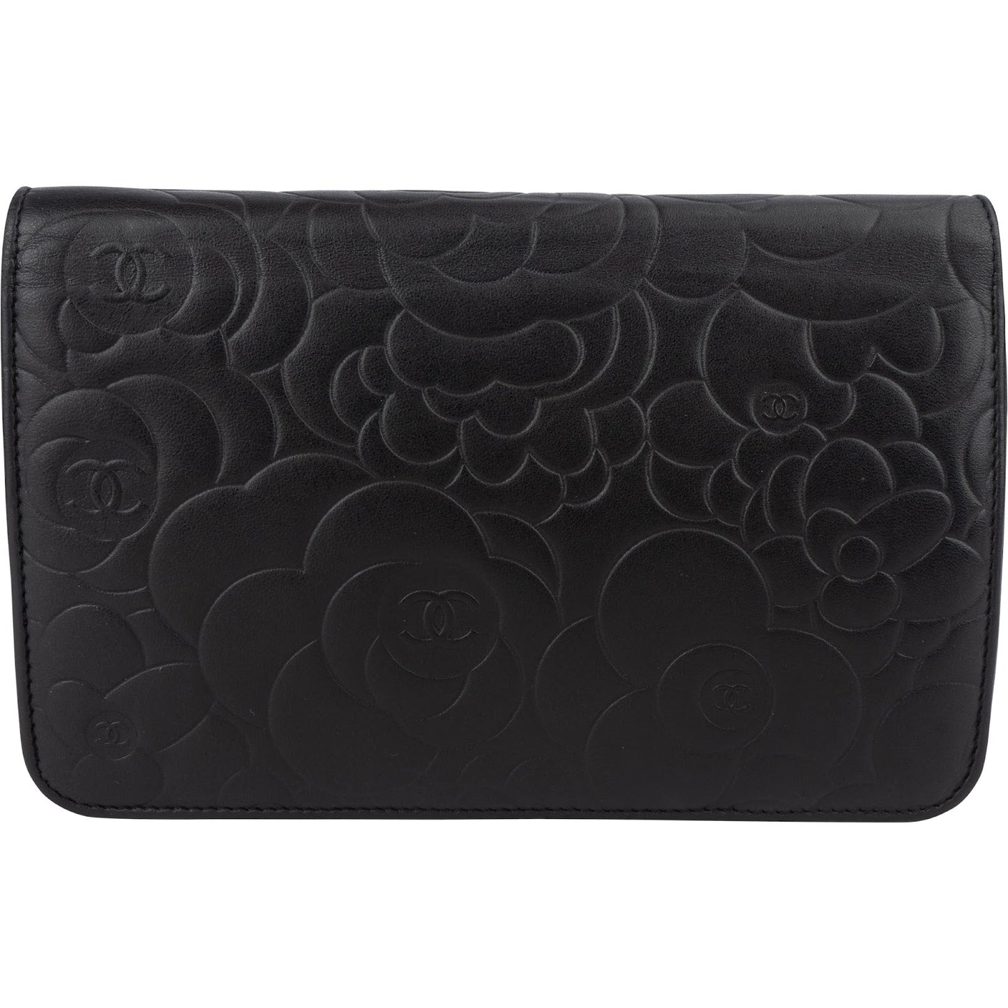 Chanel Camellia Lambskin Wallet On Chain Crossbody Bag