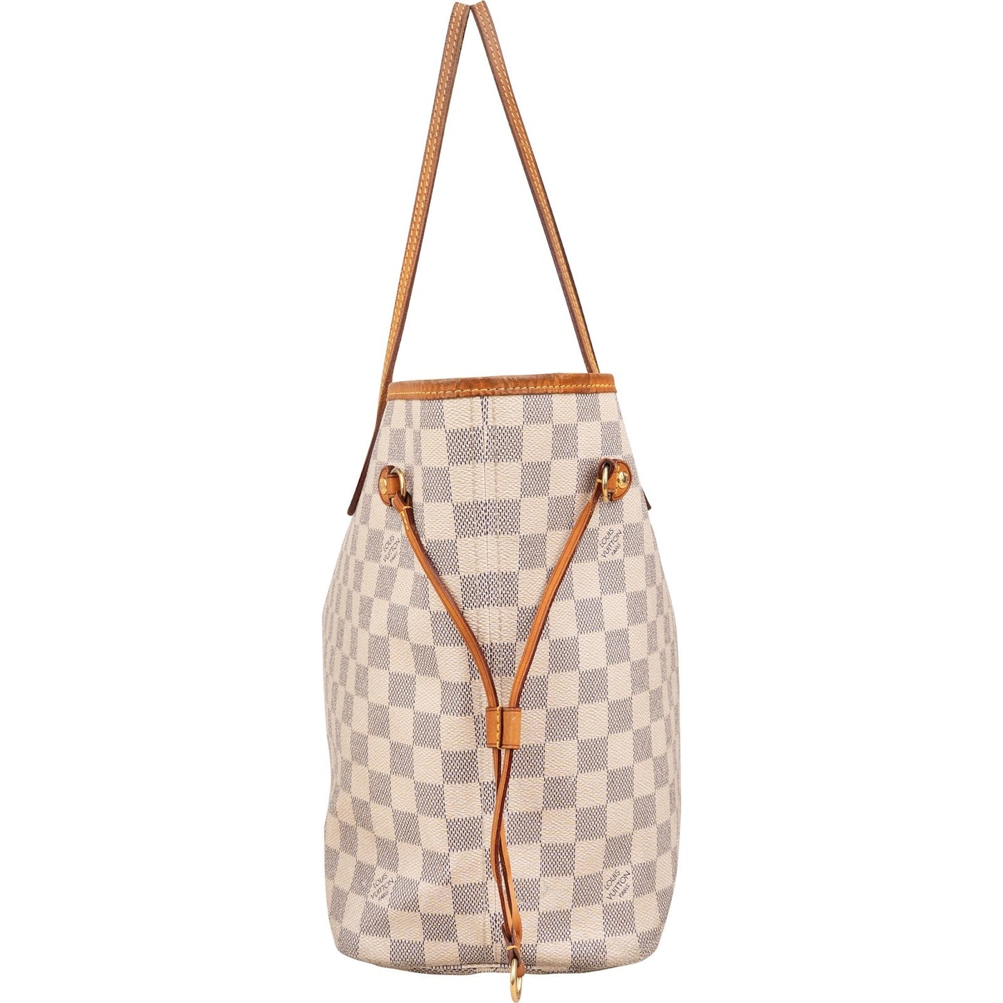 Louis Vuitton Monogram Damier Azur Canvas Neverfull MM Shoulder Bag