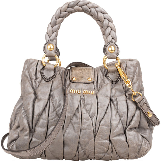 Miu Miu Matelassé Leather City Handbag