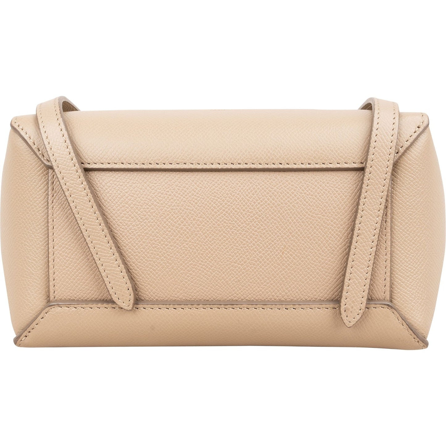 Celine Beige Grained Leather Belt Nano Handbag