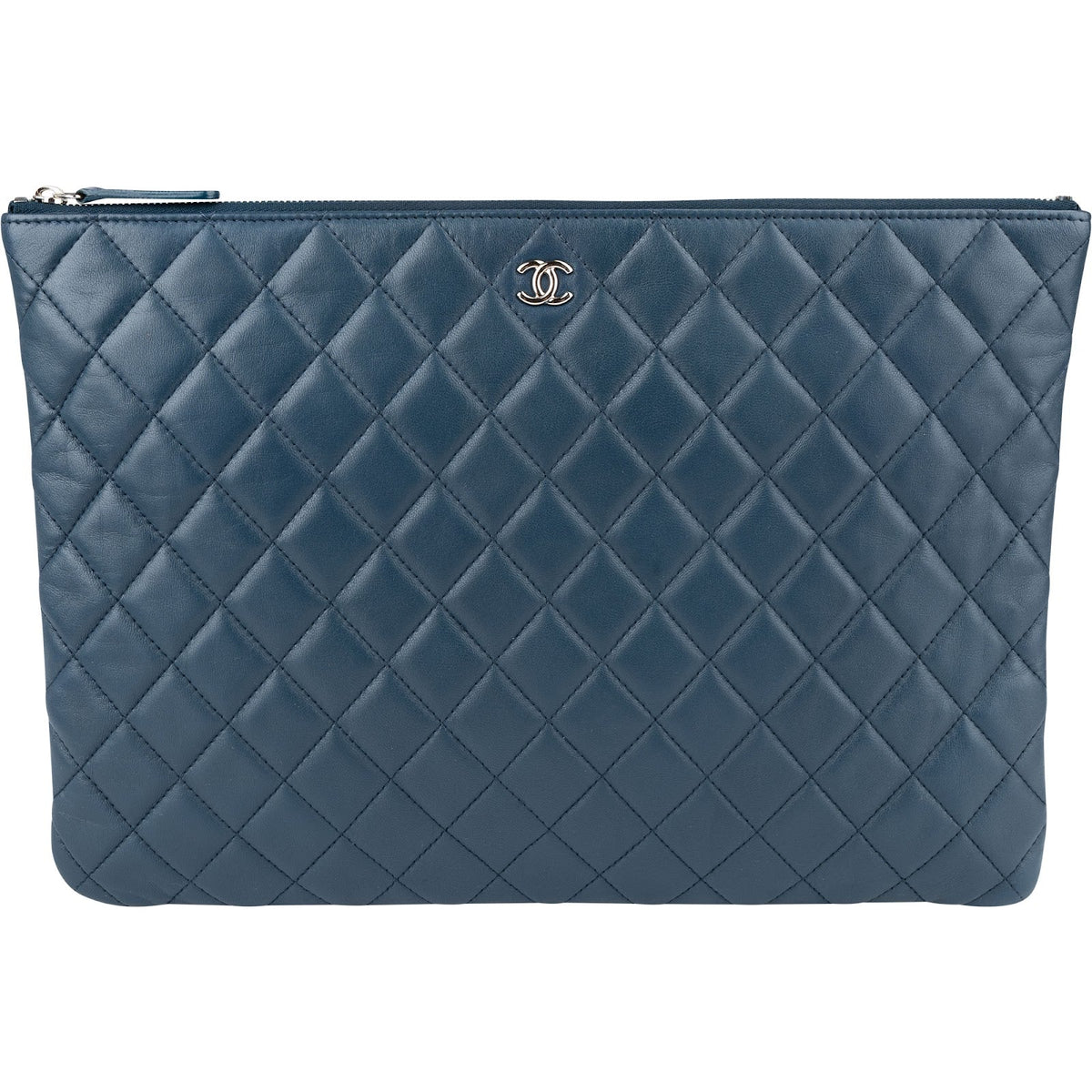 Chanel Quilted Lambskin CC Pouch Clutch