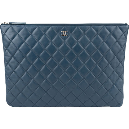 Chanel Quilted Lambskin CC Pouch Clutch