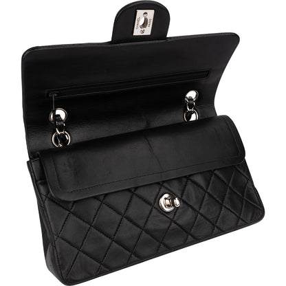 Chanel Quilted Lambskin Palladium Small Double Flap Shoulder Bag