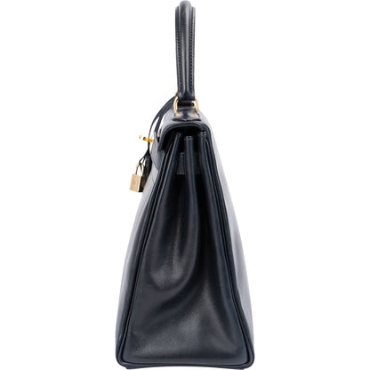 Hermès Blue Boxcalf Leather Kelly 28 Handbag