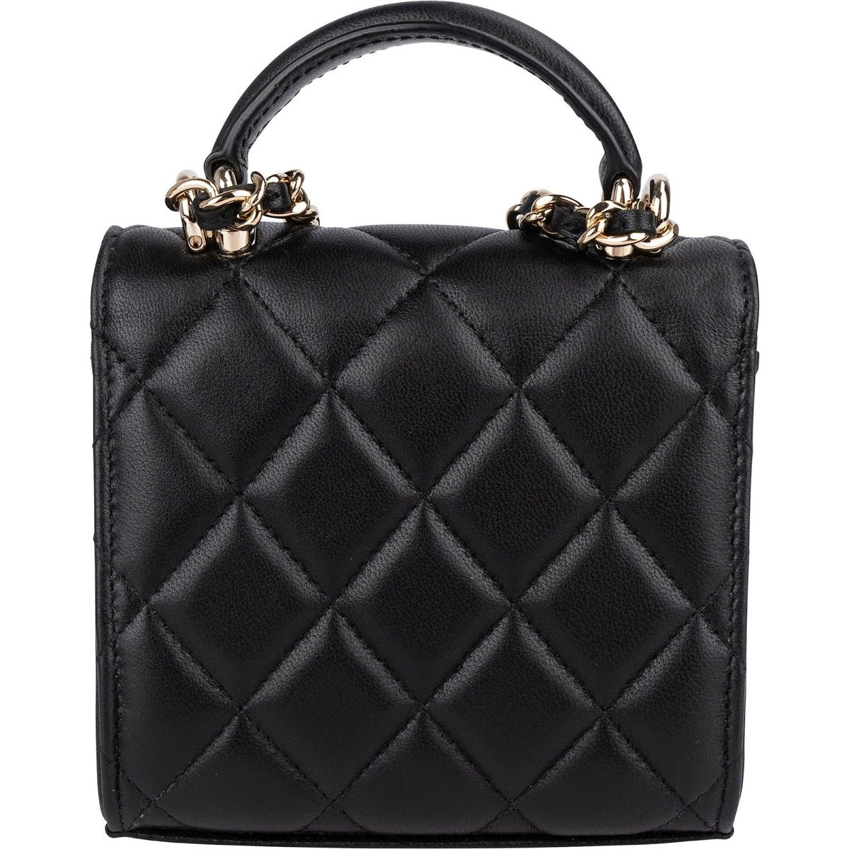 Chanel Quilted Lambskin Mini Single Flap with Top Handle Crossbody Bag