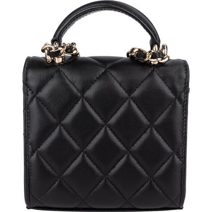 Chanel Quilted Lambskin Mini Single Flap with Top Handle Crossbody Bag
