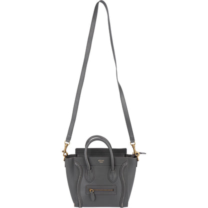 Céline Grey Leather Luggage Handbag
