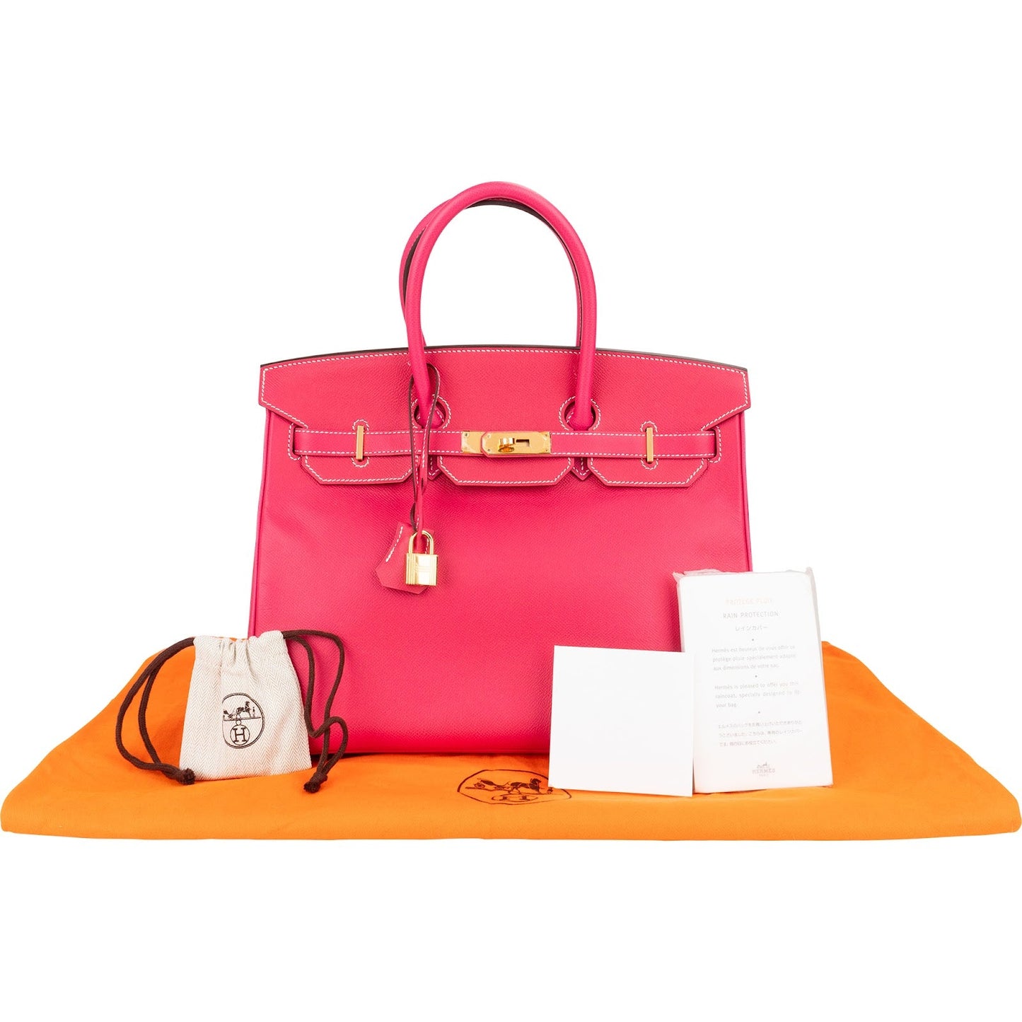 Hermès Rose Tyrien Epsom Leather Birkin 35 Handbag