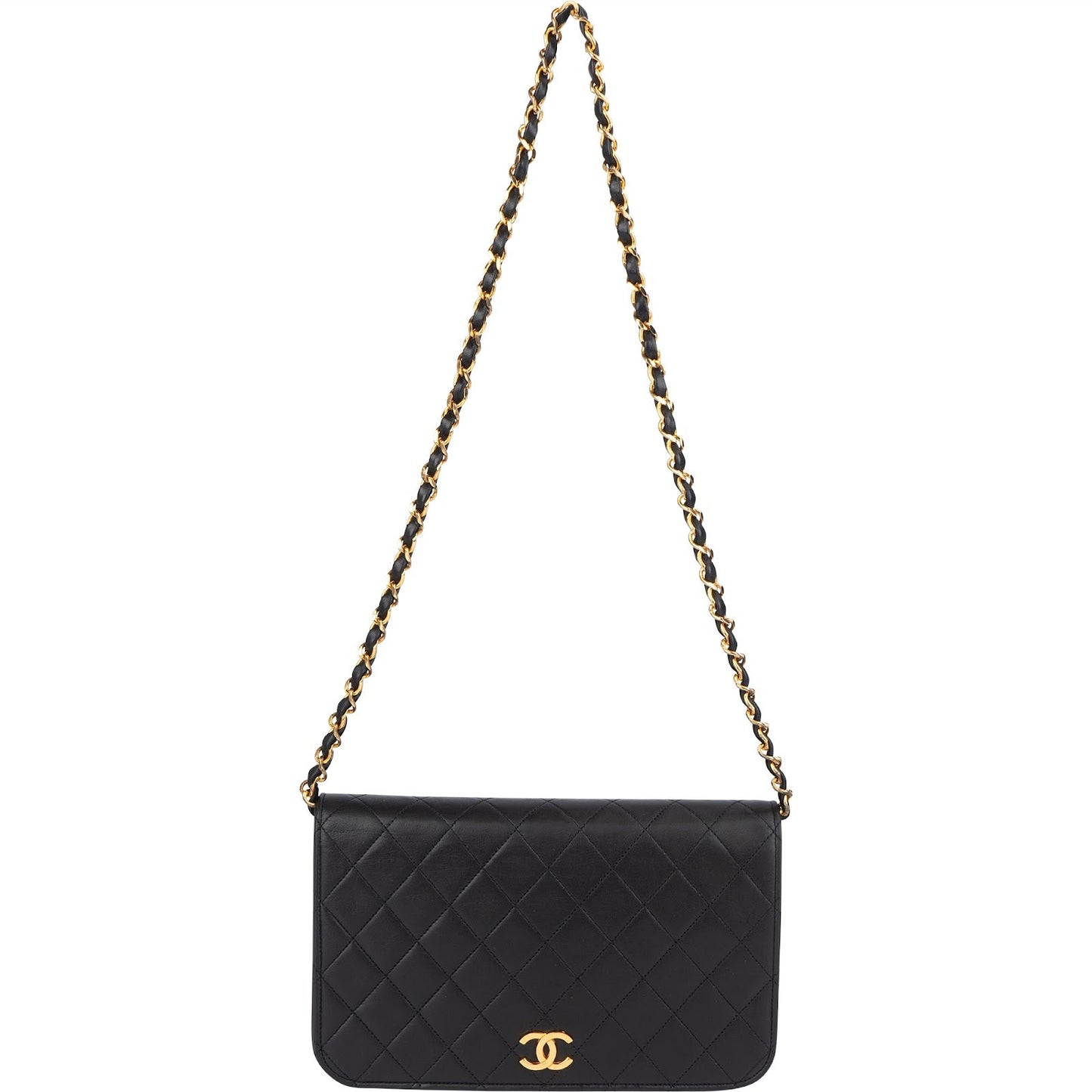 Chanel Quilted Lambskin 24K Gold Single Flap Shoulder Bag