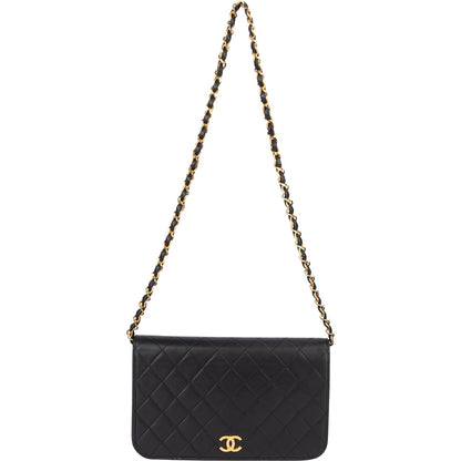 Chanel Quilted Lambskin 24K Gold Single Flap Shoulder Bag