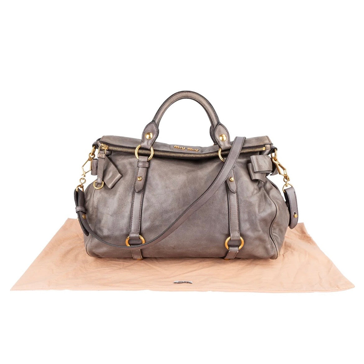 Miu Miu Vitello Lux Leather City Handbag