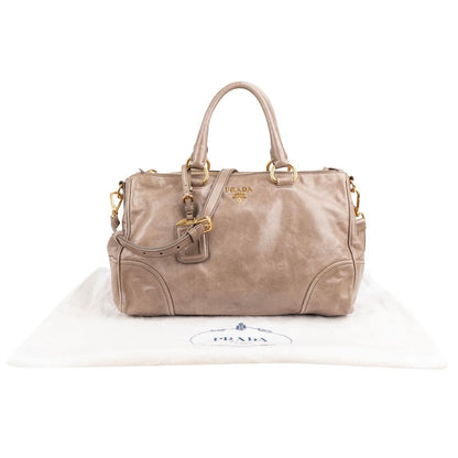 Prada Vitello Shine Leather Bauletto Handbag