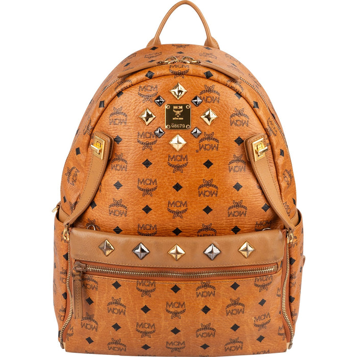 MCM Monogram Visetos  Studded 2 in 1 Bag Backpack