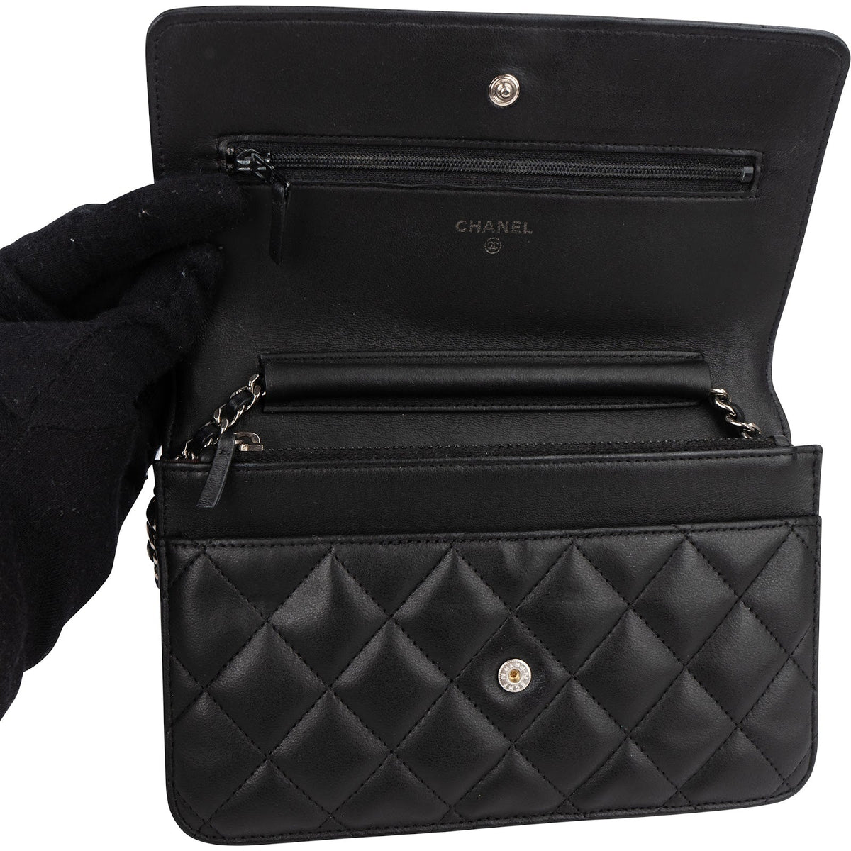 Chanel Quilted Lambskin Wallet on Chain Crossbody Bag