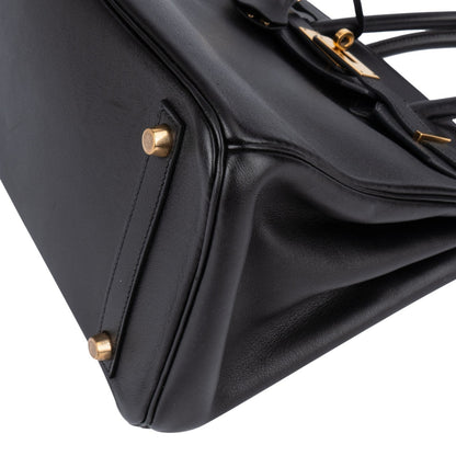 Hermès Noir Swift Leather Birkin 30 Handbag