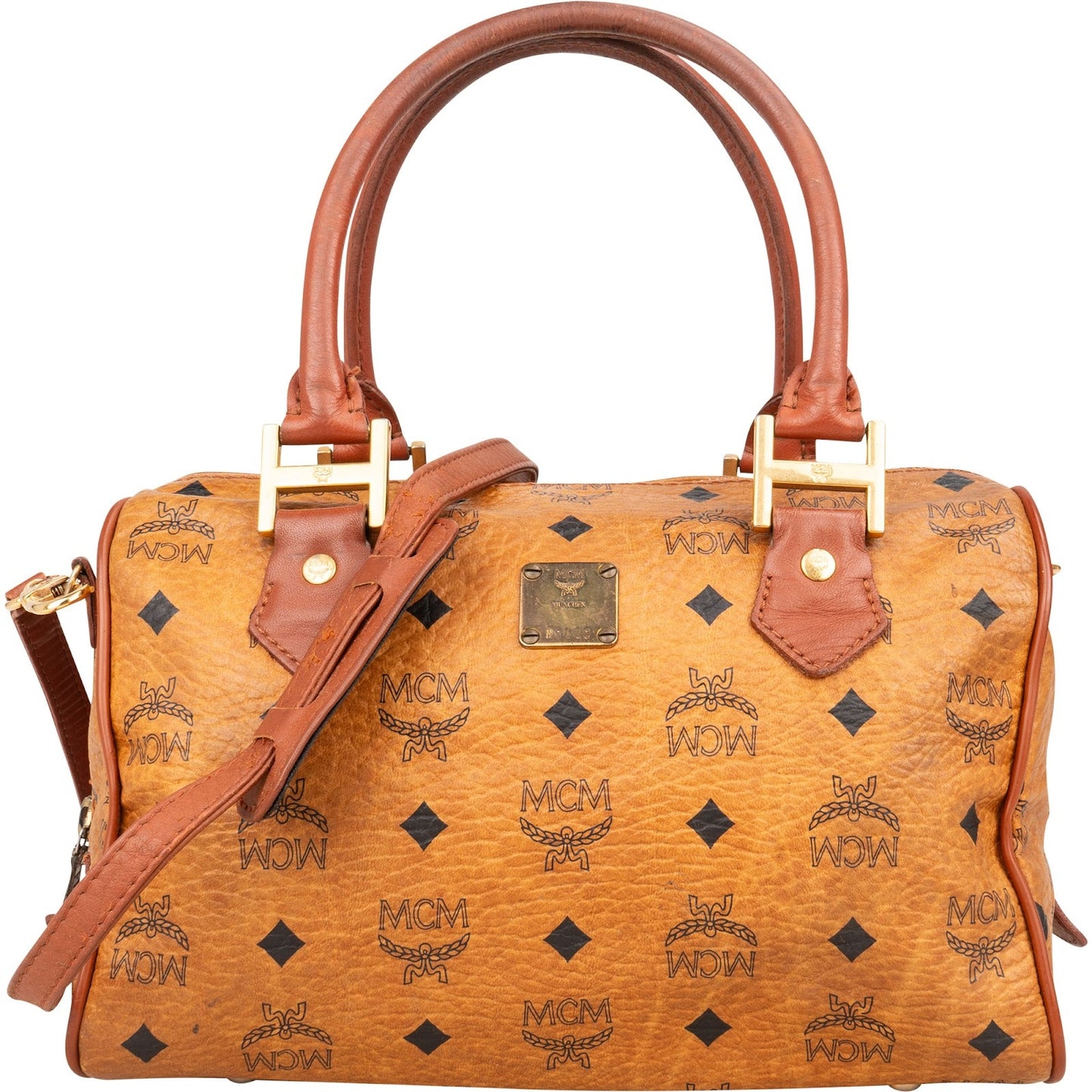 MCM Monogram Visetos Boston Bag Handbag