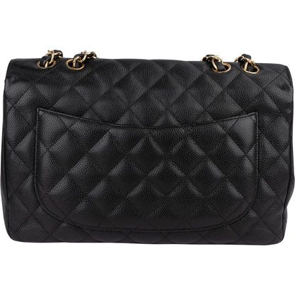 Chanel Quilted Caviar Leather Jumbo Single Flap Crossbody Bag