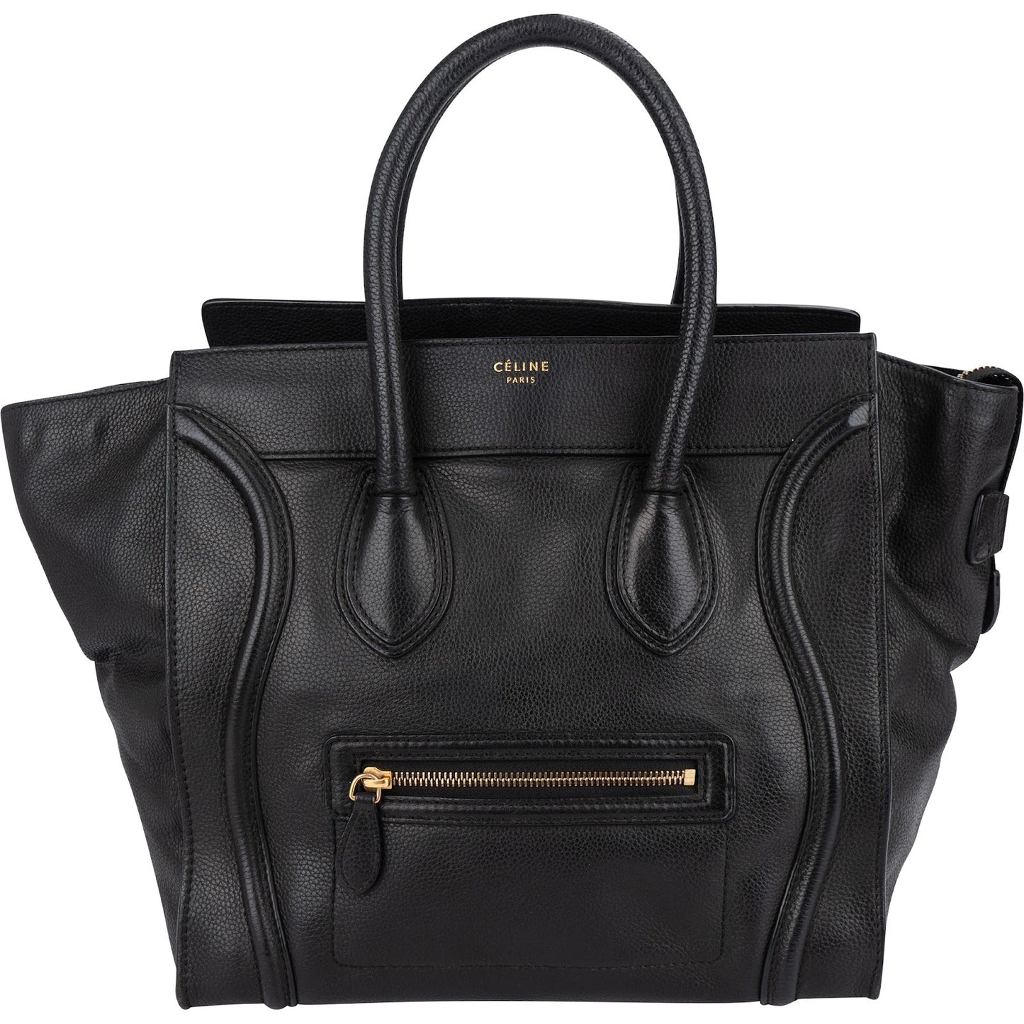Céline Grained Calfskin Luggage Handbag