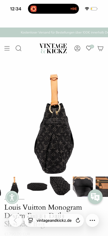 Louis Vuitton Monogram Denim Baggy Daily Shoulder Bag