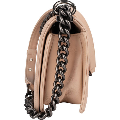 Chanel Quilted Lambskin Boy Single Flap Crossbody Bag