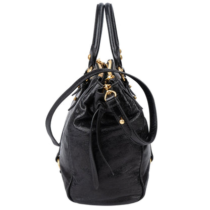 Miu Miu Black Leather City Handbag