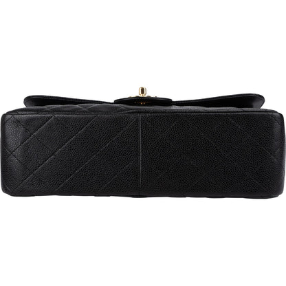 Chanel Quilted Caviar Leather Jumbo Double Flap Crossbody Bag