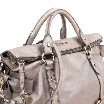 Miu Miu Vitello Lux Leather Bow Handbag
