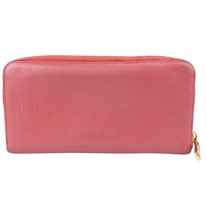 Miu Miu Pink Leather Zip Around Wallet
