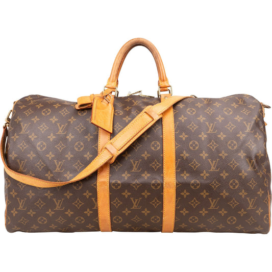 Louis Vuitton Monogram Canvas Keepall 55 Bandoulière Travel Bag