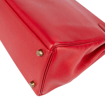 Hermès Rouge Courchevel Leather Kelly 32 Handbag