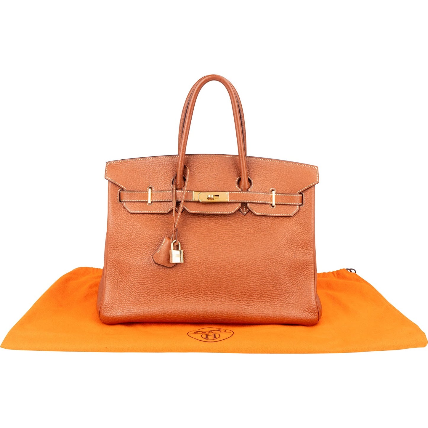 Hermès Brun Fjord Leather Birkin 35 Handbag