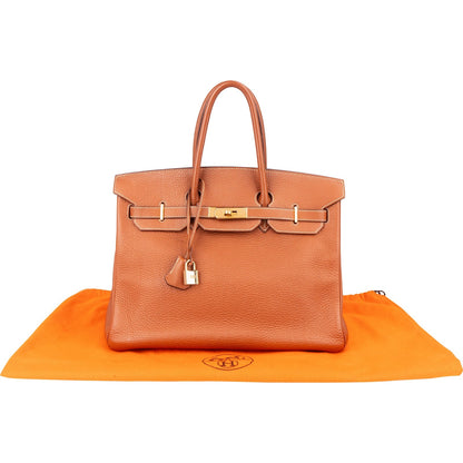 Hermès Brun Fjord Leather Birkin 35 Handbag
