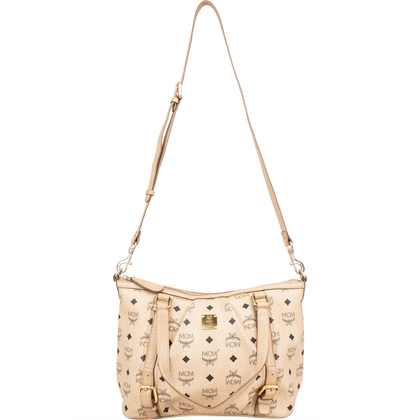 MCM Monogram Visetos Satchel Tote Handbag